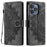 Style 018 For iPhone 16 Pro Max Case Imprinted Totem Skin Feel Wallet Leather Phone Cover - Grey - 1