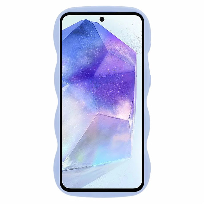 For Samsung Galaxy S25 Case TPU Protective Phone Cover Unique Curly Wave Frame - Purple - 2