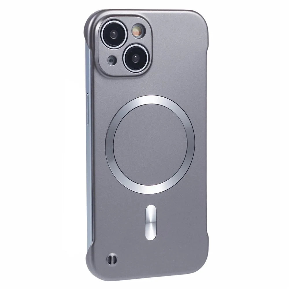 For iPhone 14 Case Compatible with MagSafe Hard PC Frameless Phone Cover - Grey - 1