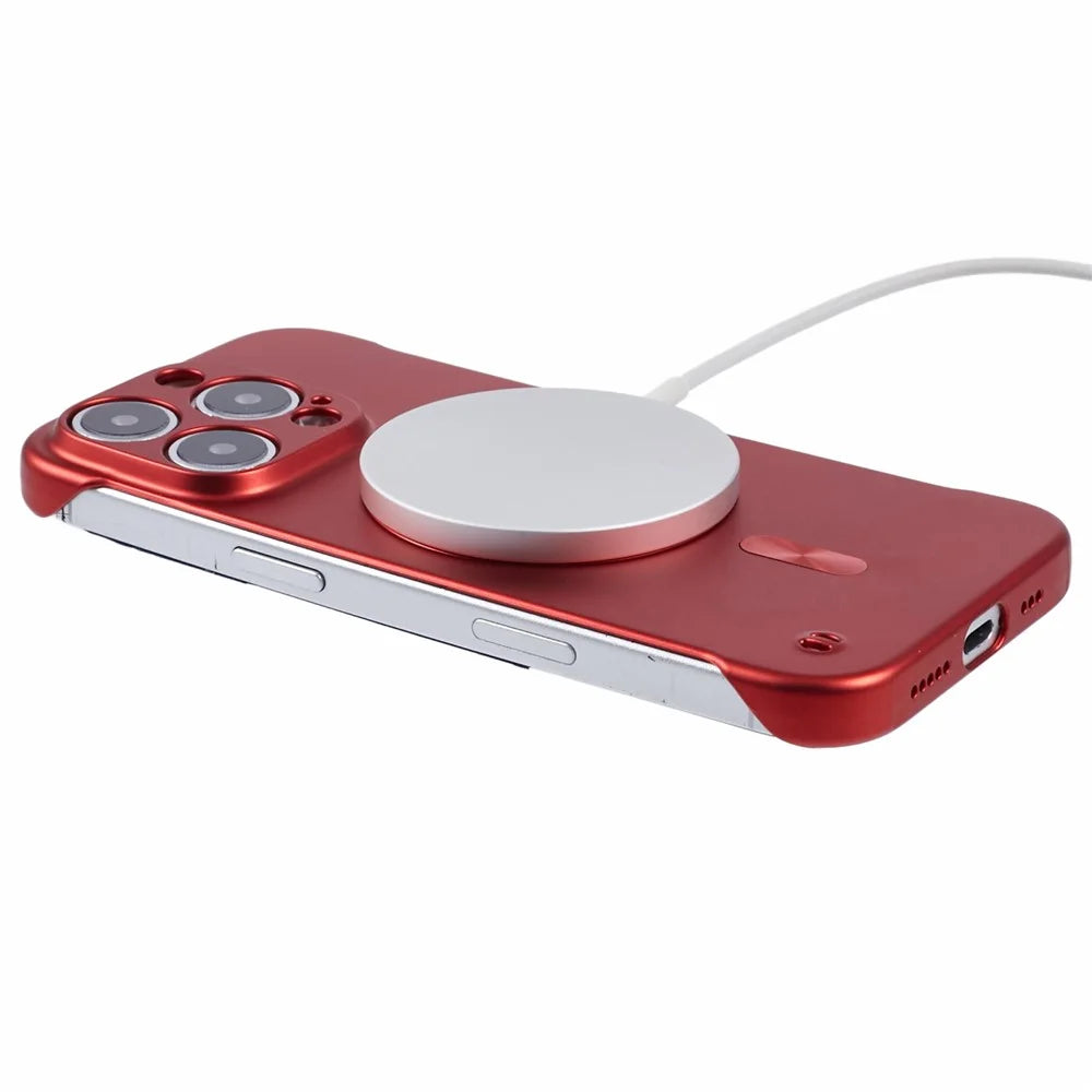 For iPhone 14 Pro Case Compatible with MagSafe Hard PC Frameless Phone Cover - Red - 4