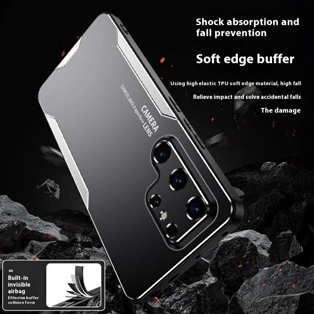 For Samsung Galaxy S25 Ultra Phone Case Aluminium Alloy TPU PC Back Cover - Gold - 4