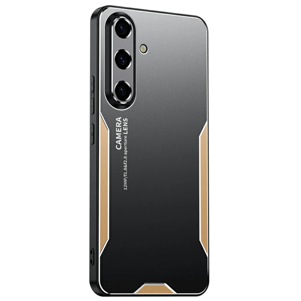 For Samsung Galaxy S25+ Phone Case Aluminium Alloy TPU PC Back Cover - Gold - 1