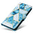 For Samsung Galaxy S25+ / S24+ Case Lacquered Marble Pattern Leather Phone Cover - Blue - 5