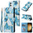 For Samsung Galaxy S25+ / S24+ Case Lacquered Marble Pattern Leather Phone Cover - Blue - 6