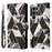 For Samsung Galaxy S25 Ultra Case Lacquered Marble Pattern Leather Phone Cover - Black - 1