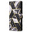 For Samsung Galaxy S25 Ultra Case Lacquered Marble Pattern Leather Phone Cover - Black - 7