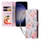 For Samsung Galaxy S25 / S24 Case RFID Blocking Flower Leather Phone Cover - Rose Flower - 5