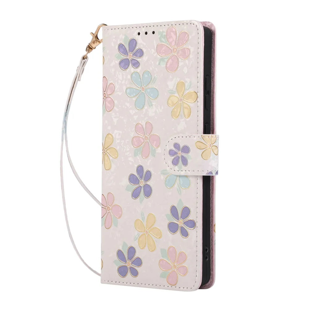 For Samsung Galaxy S25+ / S24+ Case RFID Blocking Flower Leather Phone Cover - Colorful Flower - 7