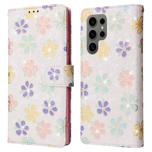 For Samsung Galaxy S25 Ultra Case RFID Blocking Flower Leather Phone Cover - Colorful Flower - 1