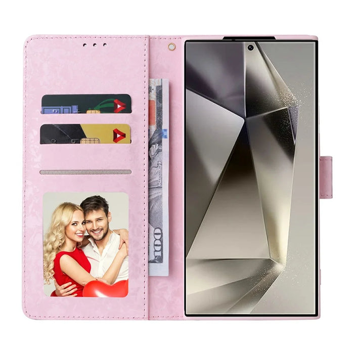 For Samsung Galaxy S25 Ultra Case RFID Blocking Flower Leather Phone Cover - Colorful Flower - 2