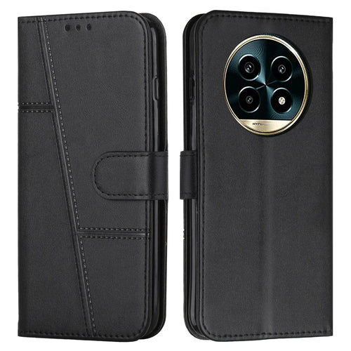 For Realme 13+ 5G / 13 Pro 5G (China) Case Stand Flip Protective Leather Phone Cover - Black - 1