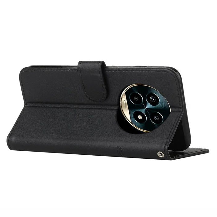 For Realme 13+ 5G / 13 Pro 5G (China) Case Stand Flip Protective Leather Phone Cover - Black - 3