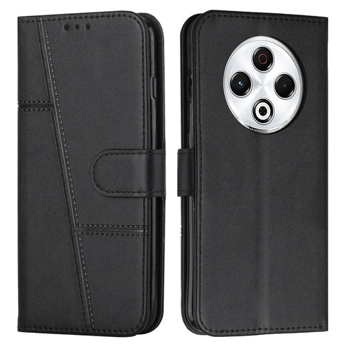 For TECNO Spark 30 4G Case Stand Flip Protective Leather Phone Cover - Black - 1