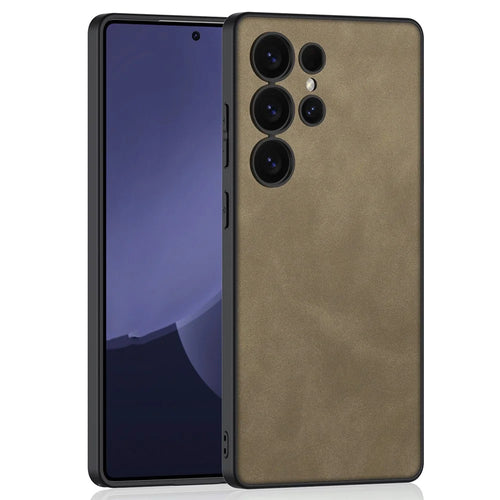 GKK For Samsung Galaxy S25 Ultra Case Skin-Touch Matte PU+TPU+PC Anti-Drop Phone Cover - Brown - 1