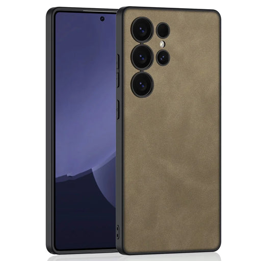 GKK For Samsung Galaxy S25 Ultra Case Skin-Touch Matte PU+TPU+PC Anti-Drop Phone Cover - Brown - 1