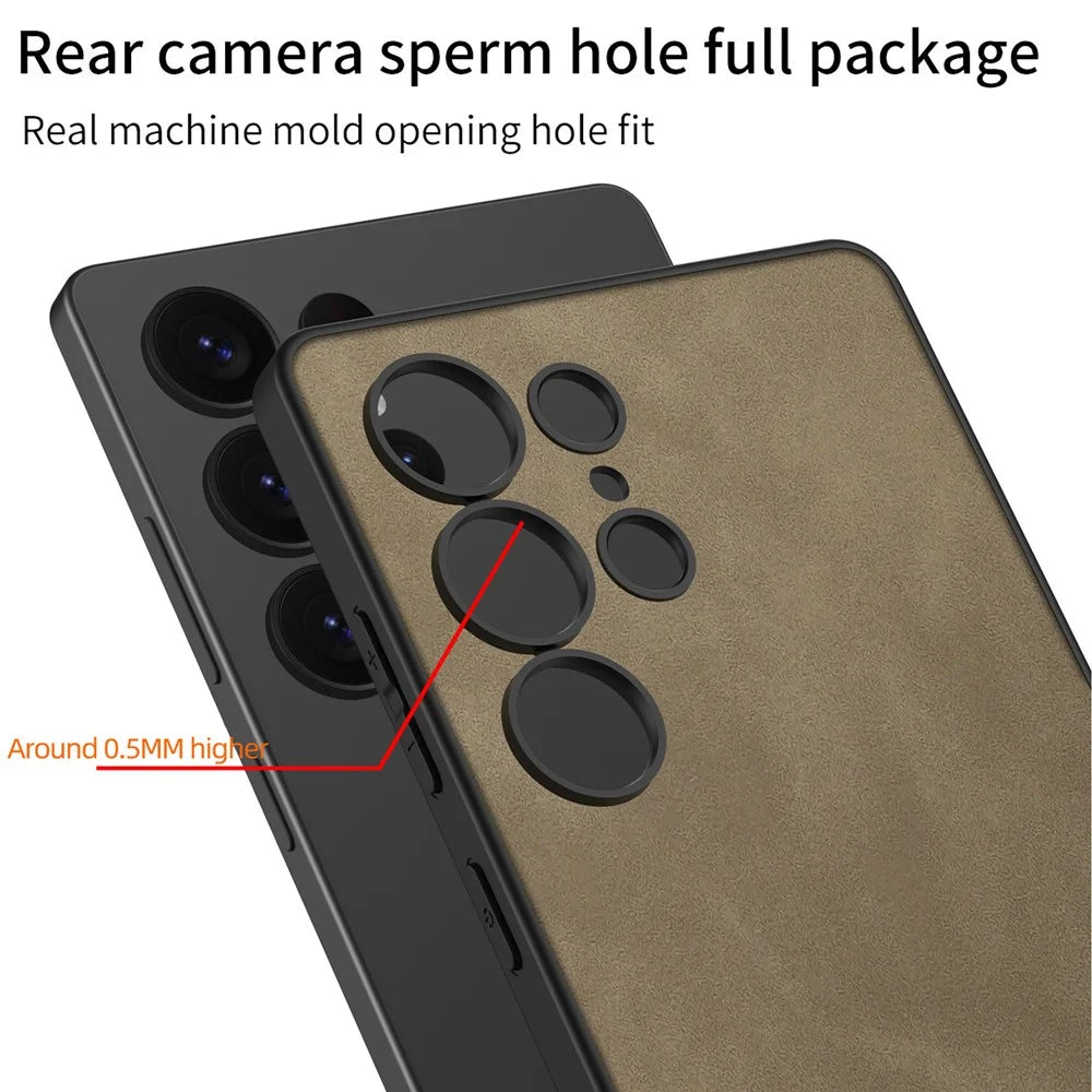 GKK For Samsung Galaxy S25 Ultra Case Skin-Touch Matte PU+TPU+PC Anti-Drop Phone Cover - Brown - 4