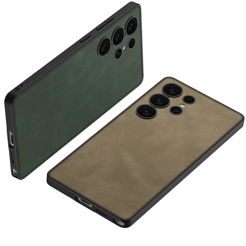 GKK For Samsung Galaxy S25 Ultra Case Skin-Touch Matte PU+TPU+PC Anti-Drop Phone Cover - Brown - 6