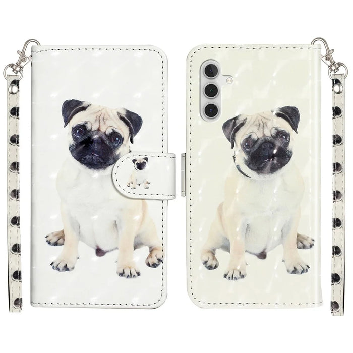 For Samsung Galaxy A16 4G / 5G Case 3D Pattern Printed Phone Leather Phone Cover - Dog - 1