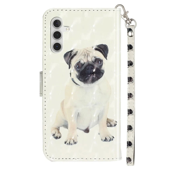 For Samsung Galaxy A16 4G / 5G Case 3D Pattern Printed Phone Leather Phone Cover - Dog - 6