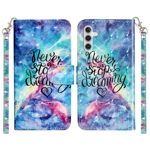 For Samsung Galaxy A18 5G / A18 4G / A17 5G / A17 4G / A26 5G Case 3D Pattern Printed Phone Leather Phone Cover - Starry Sky - 1