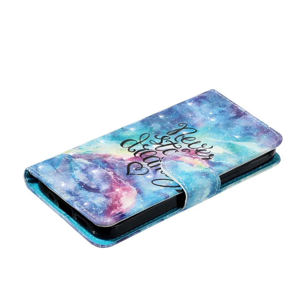 For Samsung Galaxy A18 5G / A18 4G / A17 5G / A17 4G / A26 5G Case 3D Pattern Printed Phone Leather Phone Cover - Starry Sky - 4