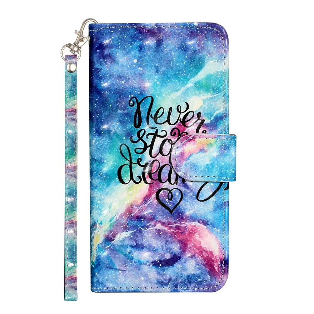For Samsung Galaxy A18 5G / A18 4G / A17 5G / A17 4G / A26 5G Case 3D Pattern Printed Phone Leather Phone Cover - Starry Sky - 5