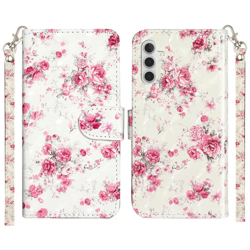 For Samsung Galaxy A56 5G Case 3D Pattern Printed Phone Leather Phone Cover - Roses - 1