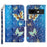 For Google Pixel 9a Case 3D Pattern Printed Phone Leather Phone Cover - Blue Gold Butterflies - 1