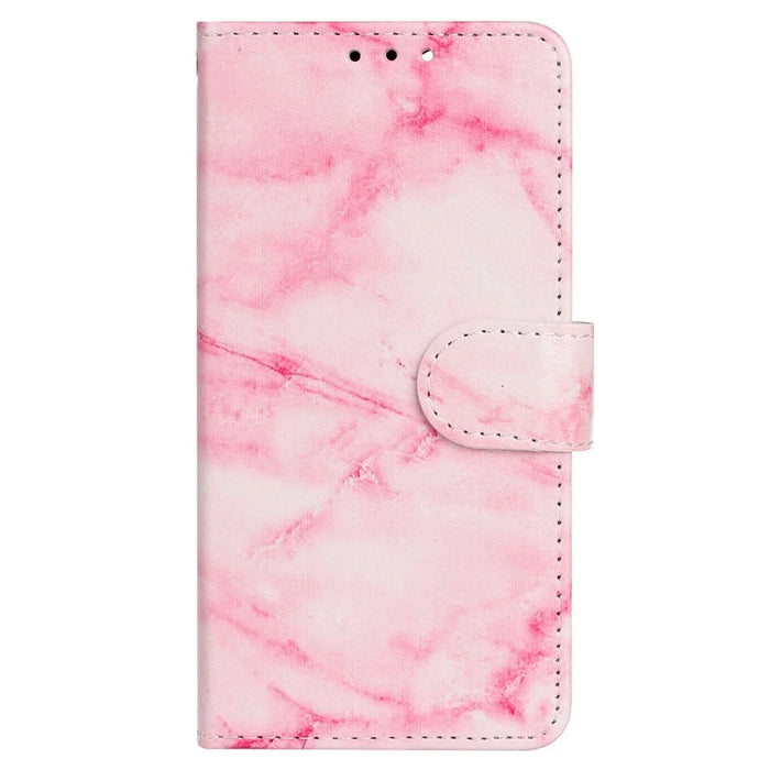 For Samsung Galaxy A36 5G Case Pattern PU Leather Flip Phone Cover - Pink Marble - 5