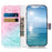 For Samsung Galaxy S25 Ultra Case Pattern PU Leather Flip Phone Cover - Pink Green Marble - 2