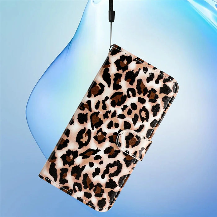 For Samsung Galaxy A36 5G Wallet Case Printed Pattern Design Leather Phone Cover - Leopard Print - 5