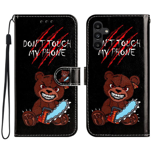 For Samsung Galaxy A18 5G / A18 4G / A17 5G / A17 4G / A26 5G Wallet Case Printed Pattern Design Leather Phone Cover - Don't Touch My Phone - 1