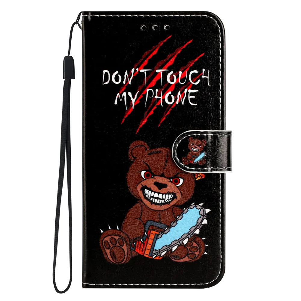For Samsung Galaxy A18 5G / A18 4G / A17 5G / A17 4G / A26 5G Wallet Case Printed Pattern Design Leather Phone Cover - Don't Touch My Phone - 7