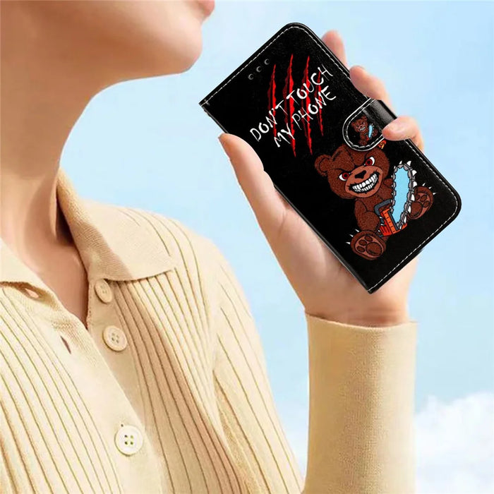 For Samsung Galaxy A56 5G Wallet Case Printed Pattern Design Leather Phone Cover - Don't Touch My Phone - 6