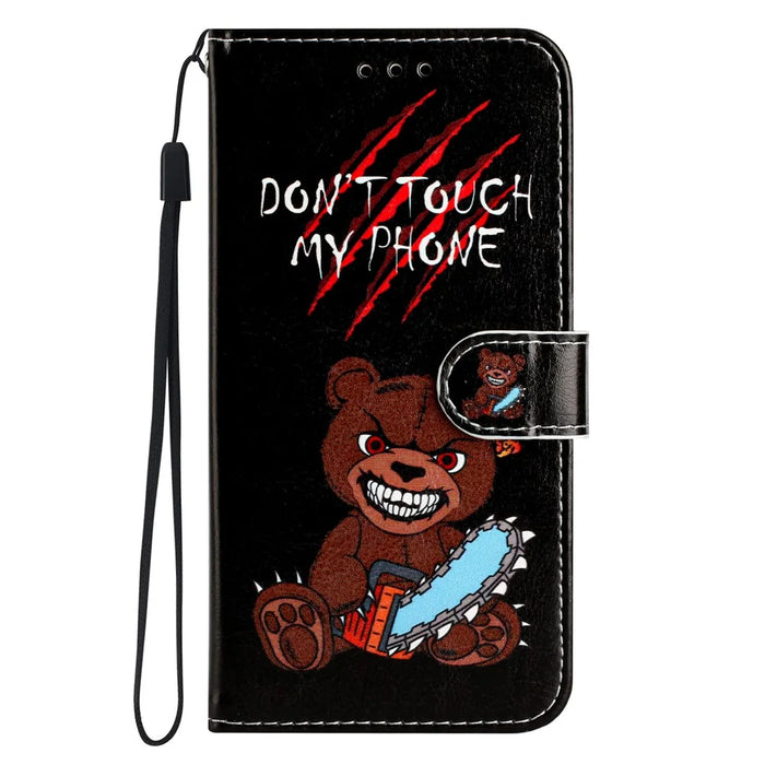 For Samsung Galaxy A56 5G Wallet Case Printed Pattern Design Leather Phone Cover - Don't Touch My Phone - 7