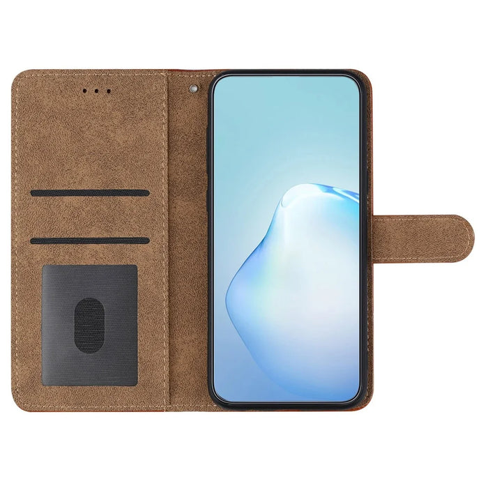 For Samsung Galaxy A56 5G Case Line Imprinted PU Leather Wallet Phone Cover - Black - 4