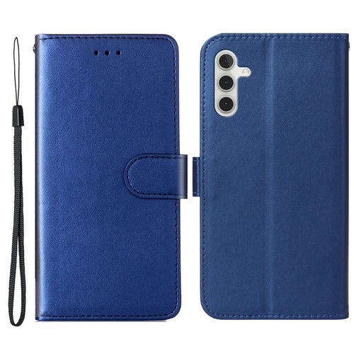 For Samsung Galaxy A18 5G / A18 4G / A17 5G / A17 4G / A26 5G Case with Card Holder PU Leather Flip Wallet Phone Cover - Blue - 1