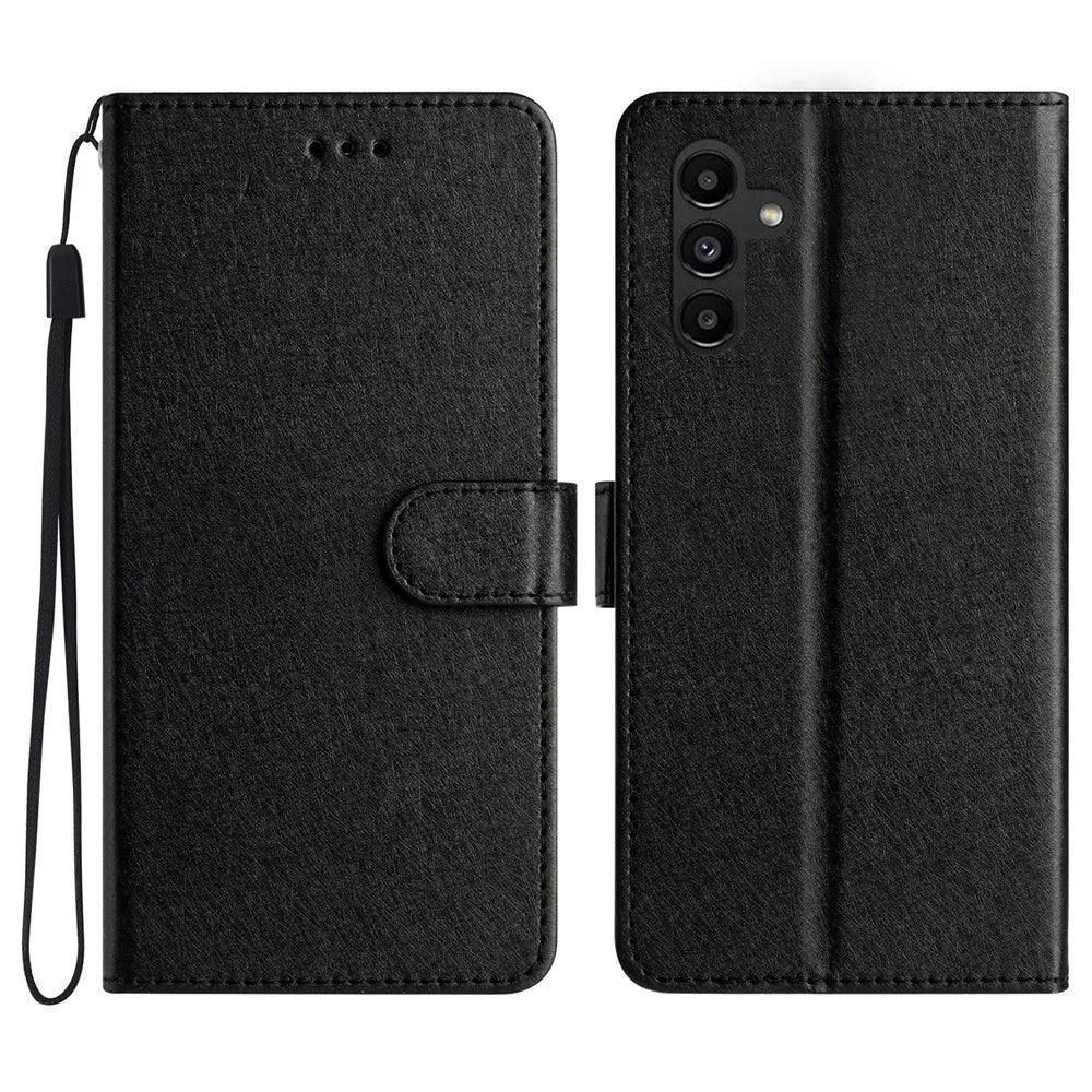 For Samsung Galaxy A56 5G Wallet Case Leather Folio Phone Cover Magnetic Clasp - Black - 1
