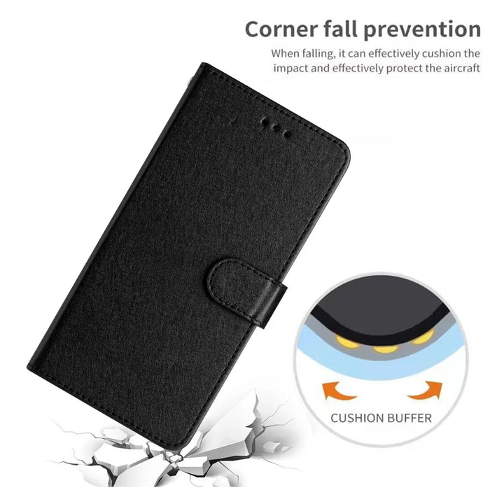 For Samsung Galaxy A56 5G Wallet Case Leather Folio Phone Cover Magnetic Clasp - Black - 4