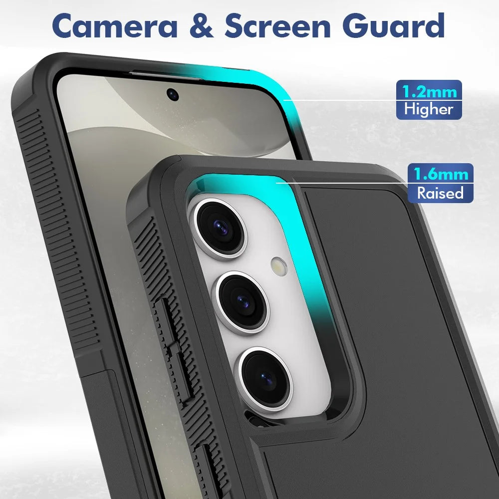 For Samsung Galaxy S25 Case 2-in-1 PC+TPU Shockproof Phone Cover - Black - 2