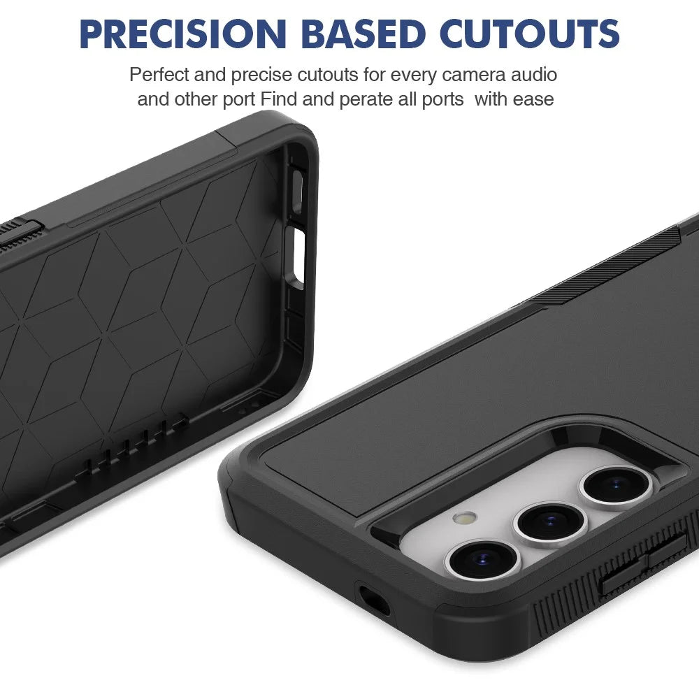 For Samsung Galaxy S25 Case 2-in-1 PC+TPU Shockproof Phone Cover - Black - 5