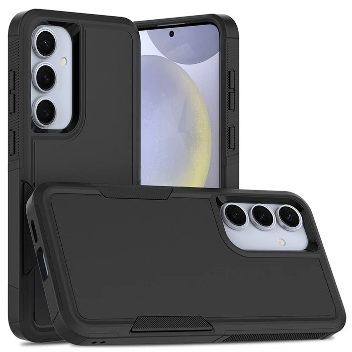 For Samsung Galaxy S25+ Case 2-in-1 PC+TPU Shockproof Phone Cover - Black - 1