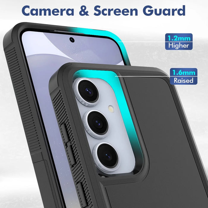 For Samsung Galaxy S25+ Case 2-in-1 PC+TPU Shockproof Phone Cover - Black - 2