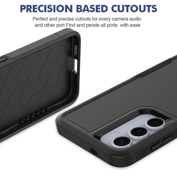 For Samsung Galaxy S25+ Case 2-in-1 PC+TPU Shockproof Phone Cover - Black - 5