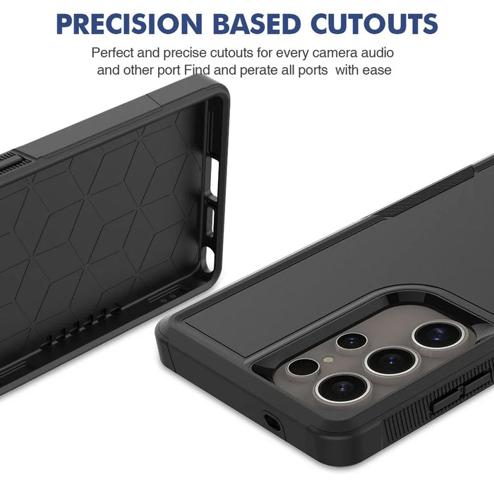 For Samsung Galaxy S25 Ultra Case 2-in-1 PC+TPU Shockproof Phone Cover - Black - 5