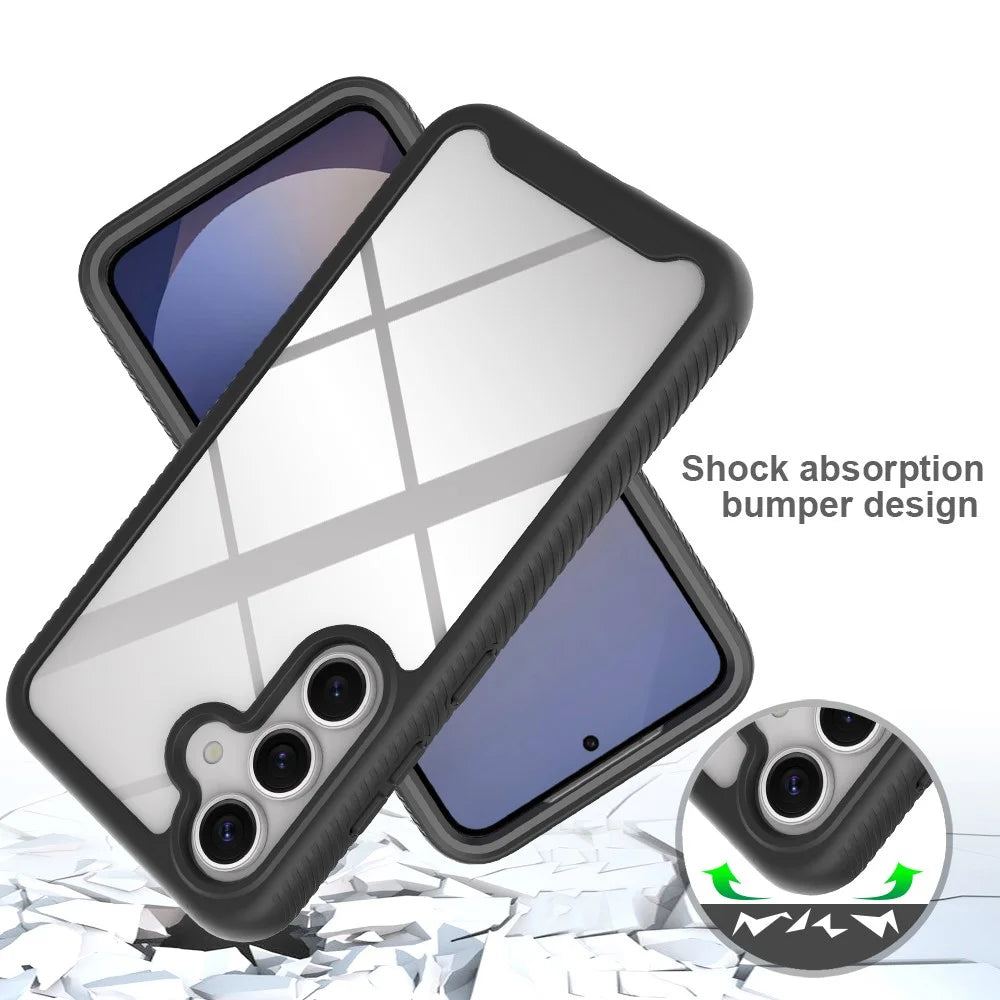 For Samsung Galaxy S25 Case Anti-Drop 2-in-1 PC+TPU Phone Cover - Black - 6