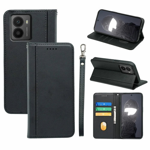 HX01 For HMD Fusion 5G Wallet Case Magnetic Closing PU Leather Phone Cover - Black - 1