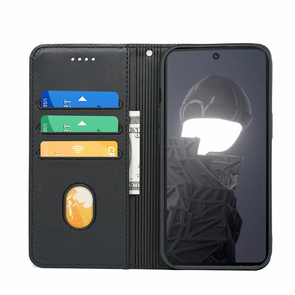 HX01 For HMD Fusion 5G Wallet Case Magnetic Closing PU Leather Phone Cover - Black - 2
