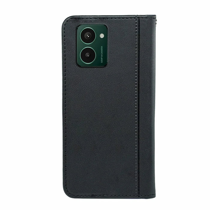 HX01 For HMD Pulse Pro Wallet Case Magnetic Closing PU Leather Phone Cover - Black - 6