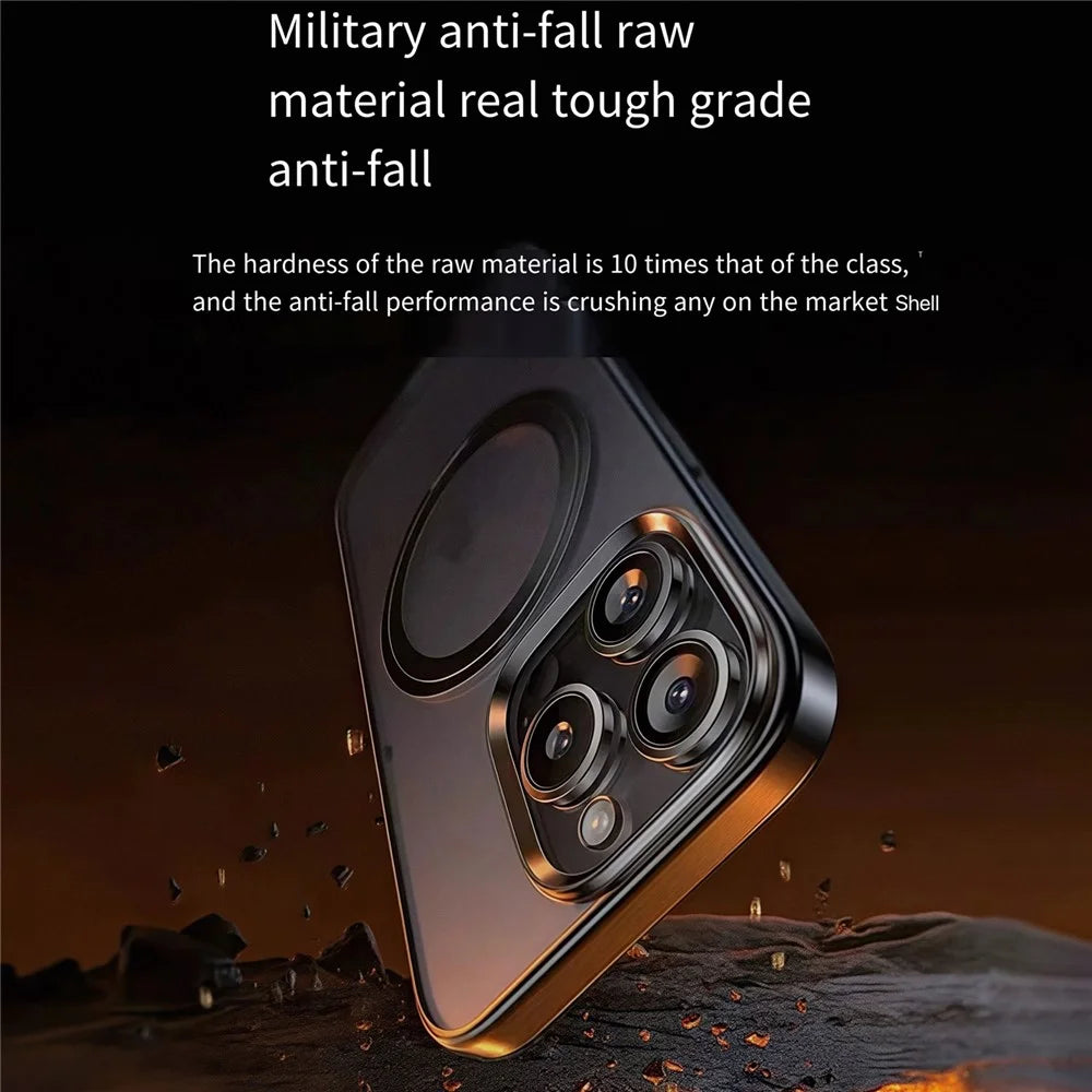 For iPhone 15 Pro Max Case Compatble with MagSafe Rotating Kickstand TPU+PC Phone Cover - Titanium Grey - 5